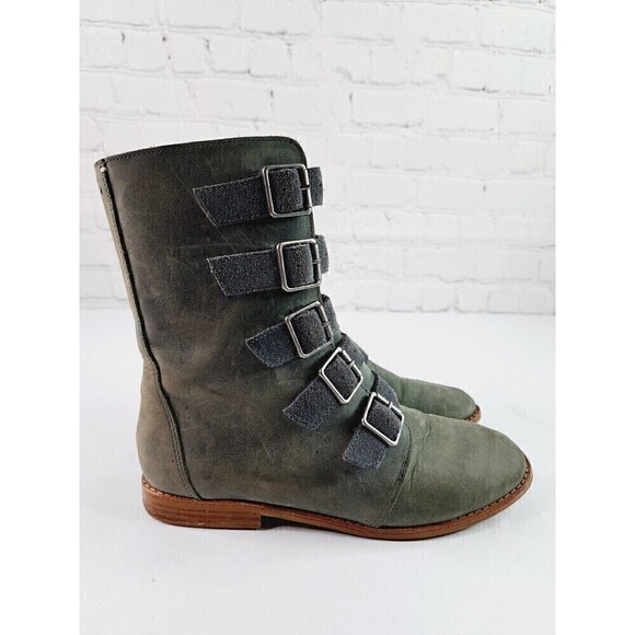 Olukai~ Elima Green Suede Ankle Boots~ Buckle~ Excellent~ Women’s Size 7 - Picture 1 of 7